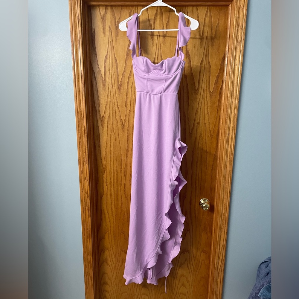 Aidyl Ruffle Maxi Dress In Lilac